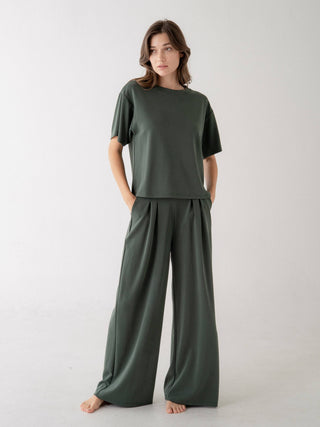The Loose Fit Knit Tee in Green - Olive Street