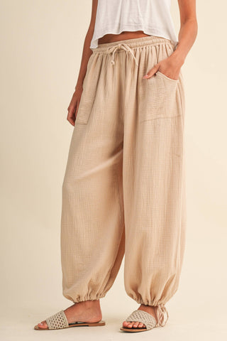 The Adjustable Ankle Drawstring Balloon Pant - Olive Street