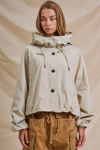 The Cropped Hooded Utility Jacket - Olive Street