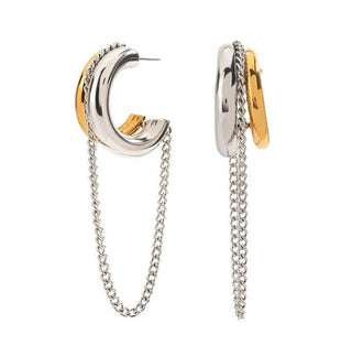 The Blaine Two Tone Chain Hoop