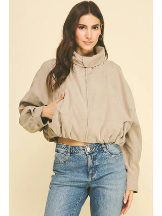 The Brushed Bubble Hem Cropped Jacket