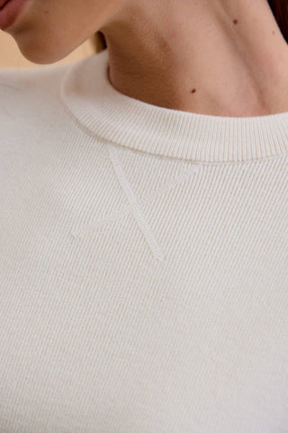 The Boyfriend Fit Crew Sweater in Cream