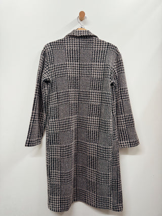 Houndstooth Knit Coat