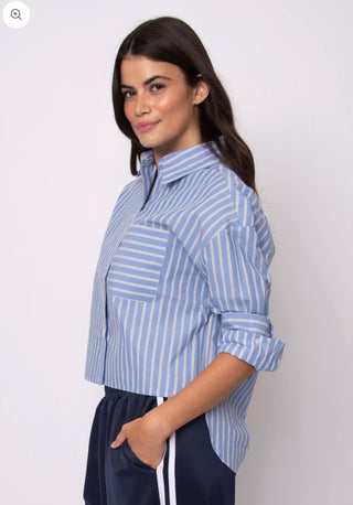 The Kerwin Crisp Poplin High Low Shirt - Olive Street