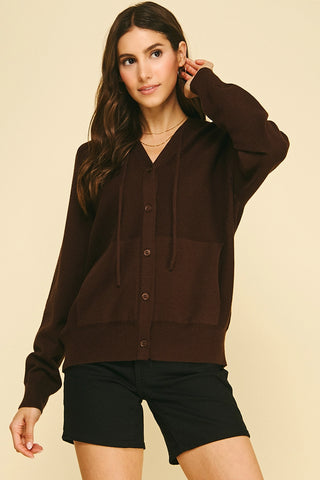 The Super Soft Hooded Button Cardigan