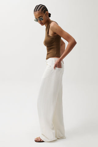 The Sydney High Rise Linen Bowed Wide Leg Pant