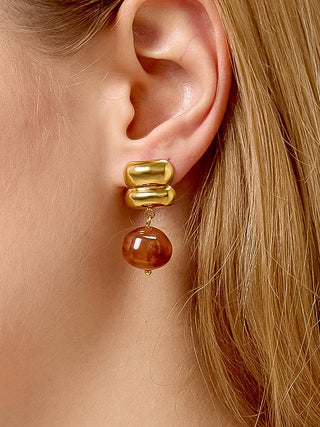 The Annina 18K Gold Non-Tarnish Agate Drop