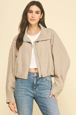 The Brushed Bubble Hem Cropped Jacket
