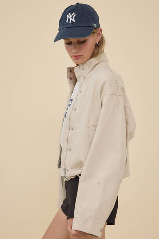 The Washed Stand Collar Jacket - Olive Street