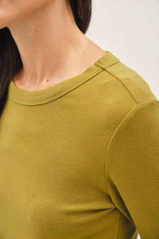 The Soft Basic Long Sleeve Tee in Green