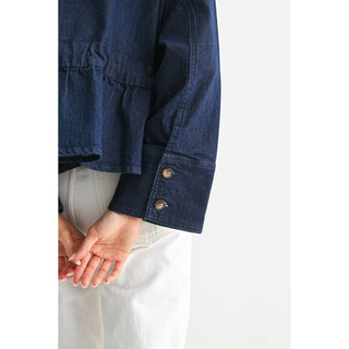 The Denim Jacket with Gathered Waist
