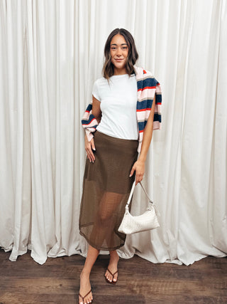 The Meera Midi Skirt - Olive Street