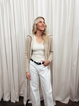 The Laurie Full Zip Cardigan - Olive Street