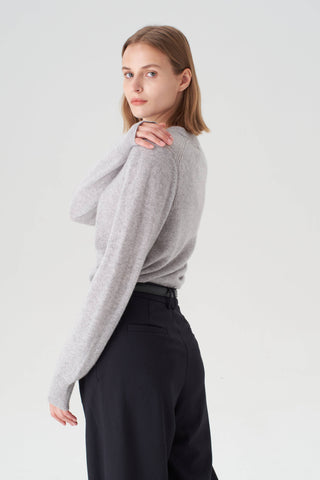 The Crewneck Cashmere Sweater in Grey