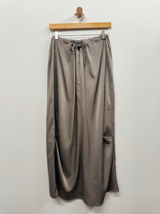 Textured Satin Elastic Skirt