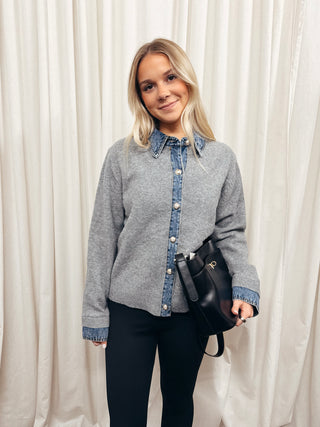 The Denim Detail Sweater - Olive Street