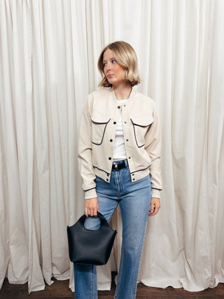 The Contrast Piping Bomber Jacket