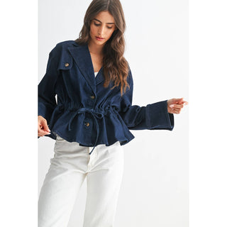 The Denim Jacket with Gathered Waist