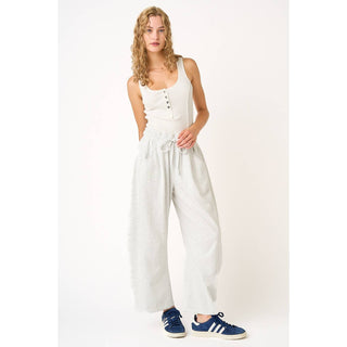 The French Terry Barrel Pant in Heather Grey - Olive Street