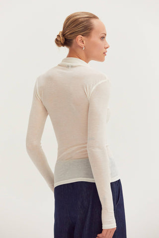The Claire Sheer Mock Neck