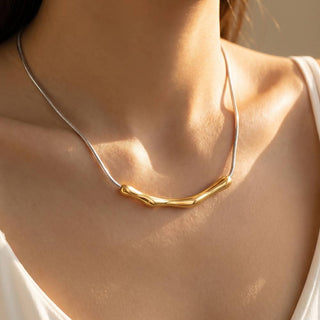 The Two Tone Abstract Bar Necklace