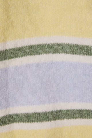 LONG SLEEVE ROUND NECK STRIPED SOFT CARDIGAN: BROWN-MULTI STRIPE / L - Olive Street