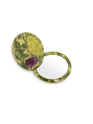 The Swing-Hinge Olive Compact Mirror - Olive Street