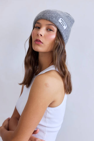 The Mohair Beanie in Arctic Grey
