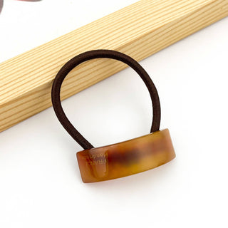 The Elegant Acetate Rectangular Hair Tie in Brown - Olive Street