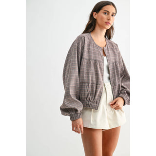 The Plaid Balloon Zip Jacket
