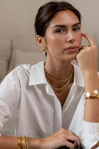The Bezel Tennis Necklace in Gold
