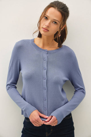 The Ultra Soft Button Cardigan Sweater in Blue
