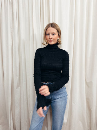 The High Neck Smocked Top - Olive Street