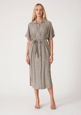 The Striped Dolman Midi Dress - Olive Street