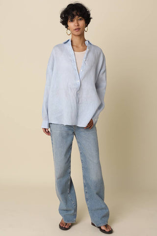 The Easy Linen Shirt in Blue - Olive Street