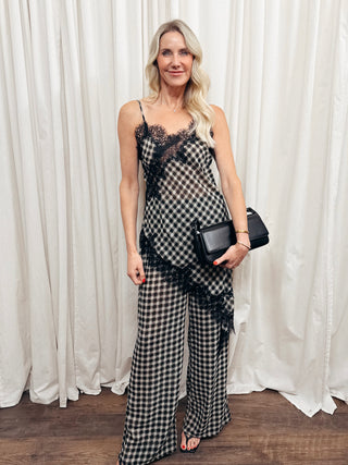 The Gingham Lace Trimmed Set - Olive Street
