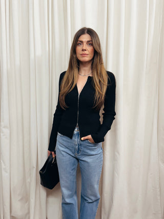 The Two-Way Zipper Knit Cardigan