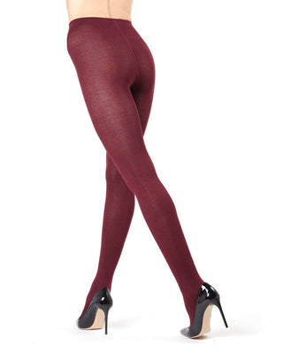 The Flat Knit Burgundy Sweater Tights