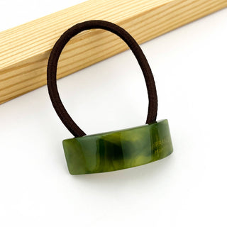 The Elegant Acetate Rectangular Hair Tie in Green - Olive Street