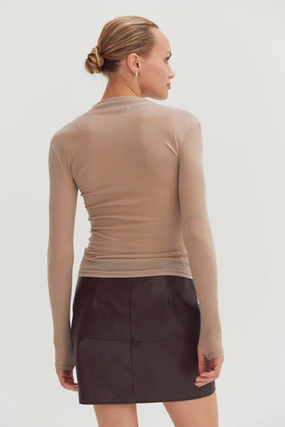 The Claire Sheer Mock Neck