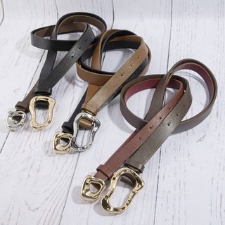 The Oval Abstract Buckle Belt in Black - Olive Street