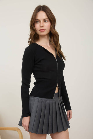 The Two-Way Zipper Knit Cardigan