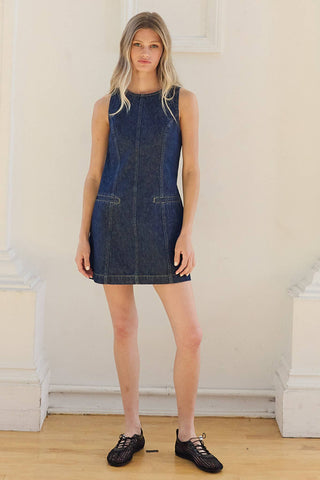The Denim A-Line Mini Dress - Olive Street