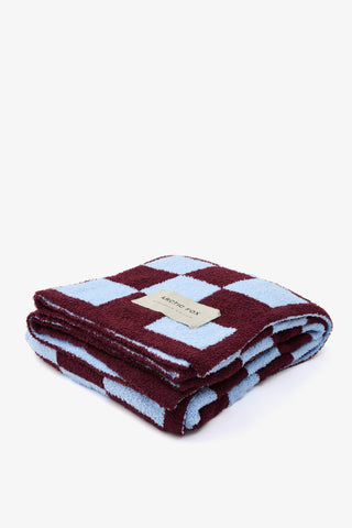 The Teddy Throw - 100% Recycled in Blue Check