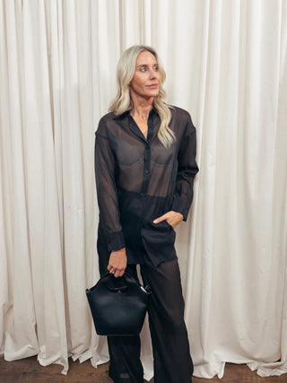 The Oversized Sheer Button Down Shirt