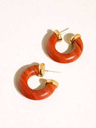The Quinnley 18K Western Stone Hoop in Red