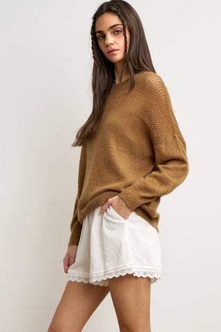 The Effortless Feminine Lace Trim Cotton Shorts - Olive Street