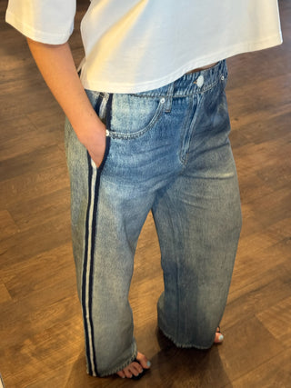 The Faux Jean Track Pant - Olive Street