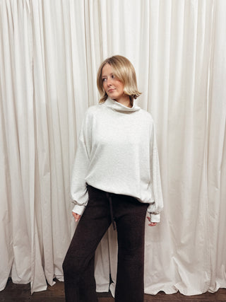 The Oversized Mock Neck Sweatshirt - Olive Street