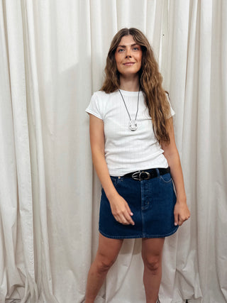 90s Relaxed Mini Skirt in Pacific Blue